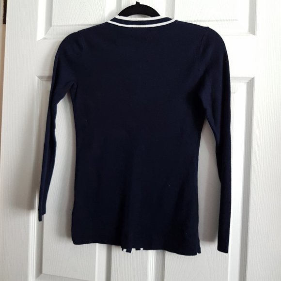 Tommy Hilfiger Navy & White Cardigan - Picture 2 of 5